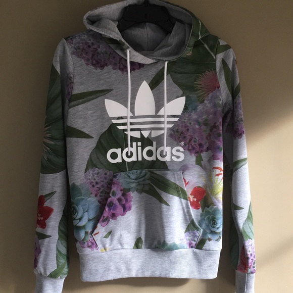 adidas floral print hoodie